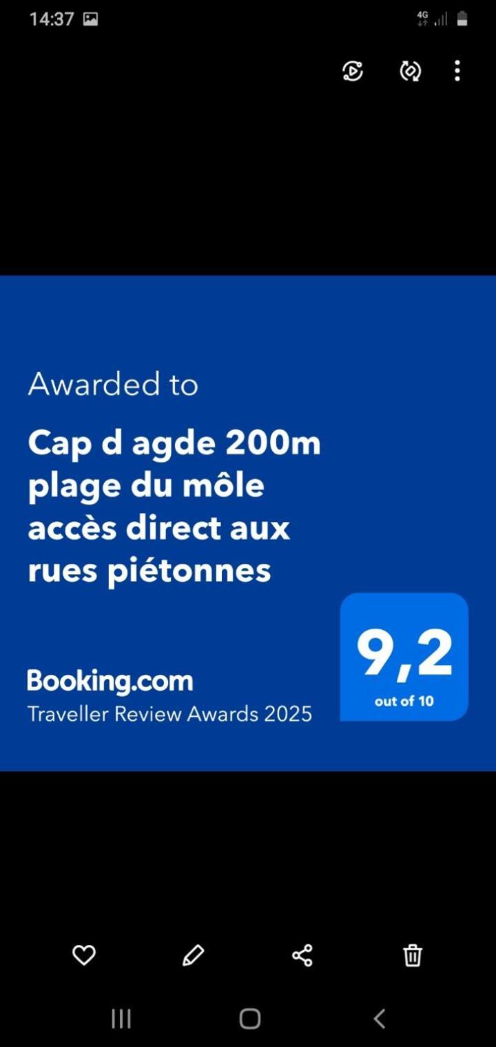 Cap D Agde 200M Plage Du Mole Acces Direct Aux Rues Pietonnes Εξωτερικό φωτογραφία